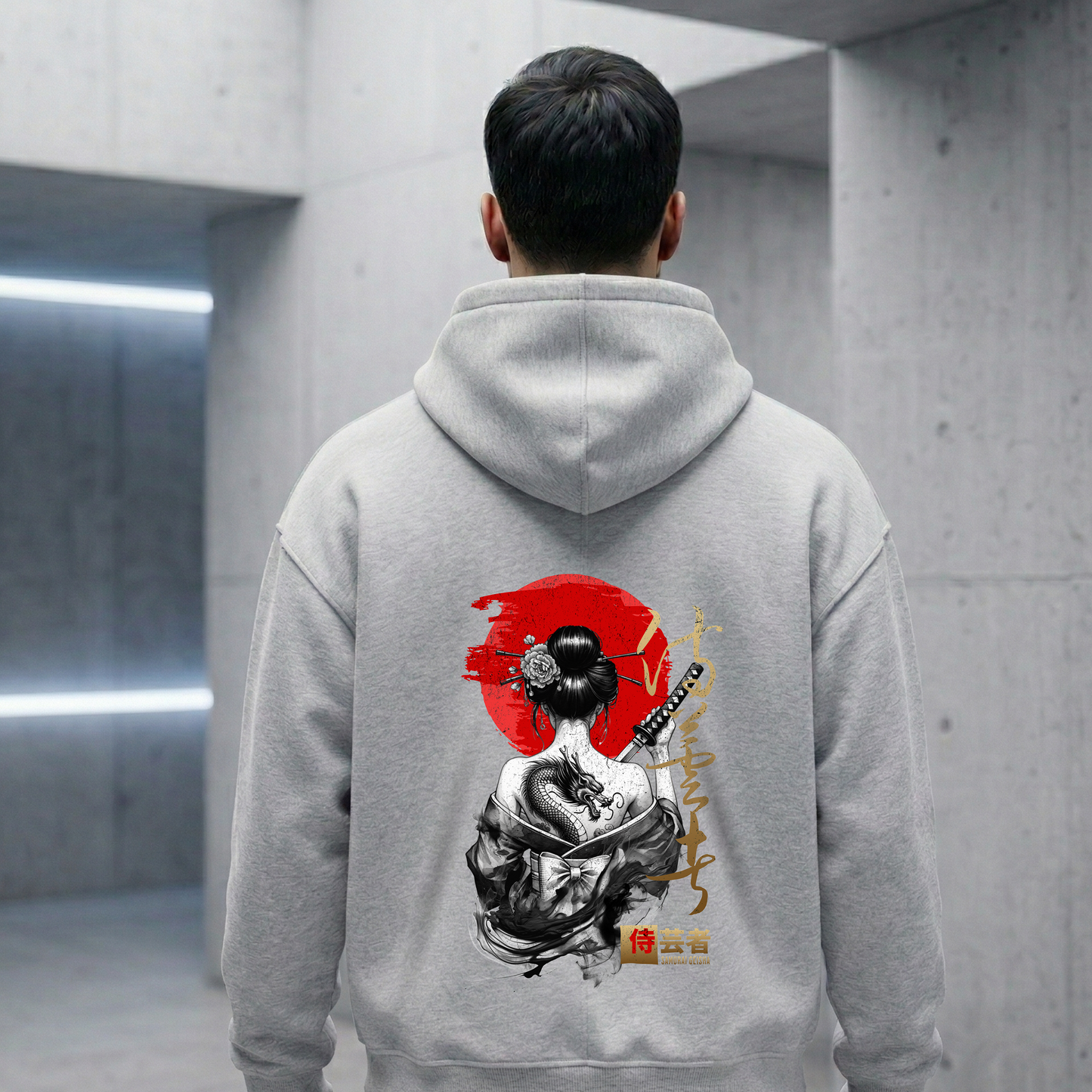 Samurai Geisha Oversized Zipper Hoodie