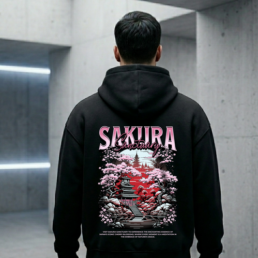 Sakura Sanctuary Oversized Zipper Hoodie