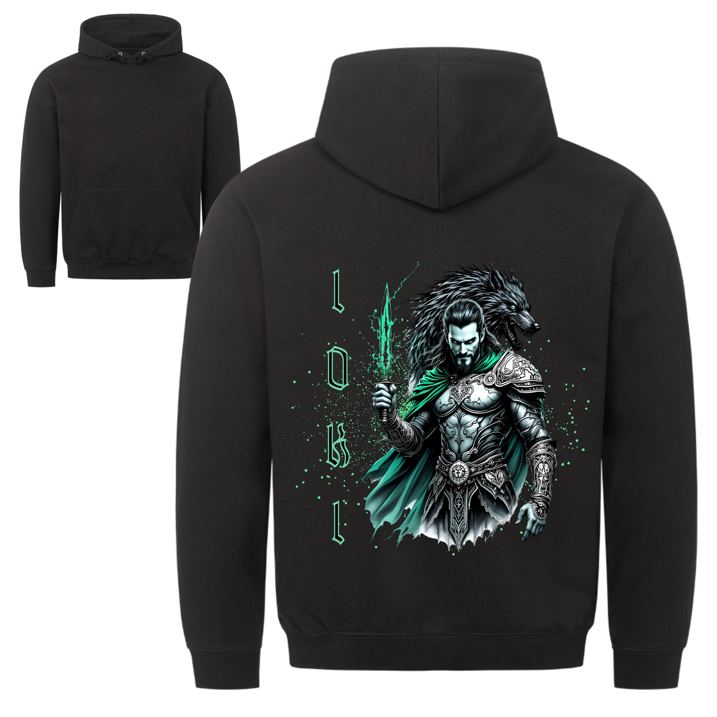 Wikinger Hoodie Loki Trickster Gott Schwarz Nordische Mythologie Valhalla Vikings Wizards
