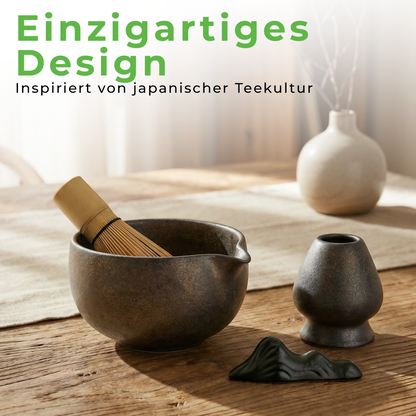 Matcha Zeremonie Set - dunkelbraun/bronze