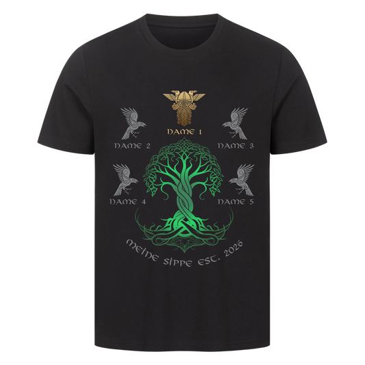 Personalisierte Wikingerfamilie Yggdrasil T-Shirt