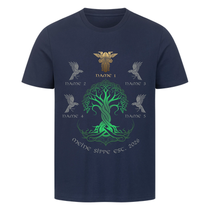Personalisierte Wikingerfamilie Yggdrasil T-Shirt