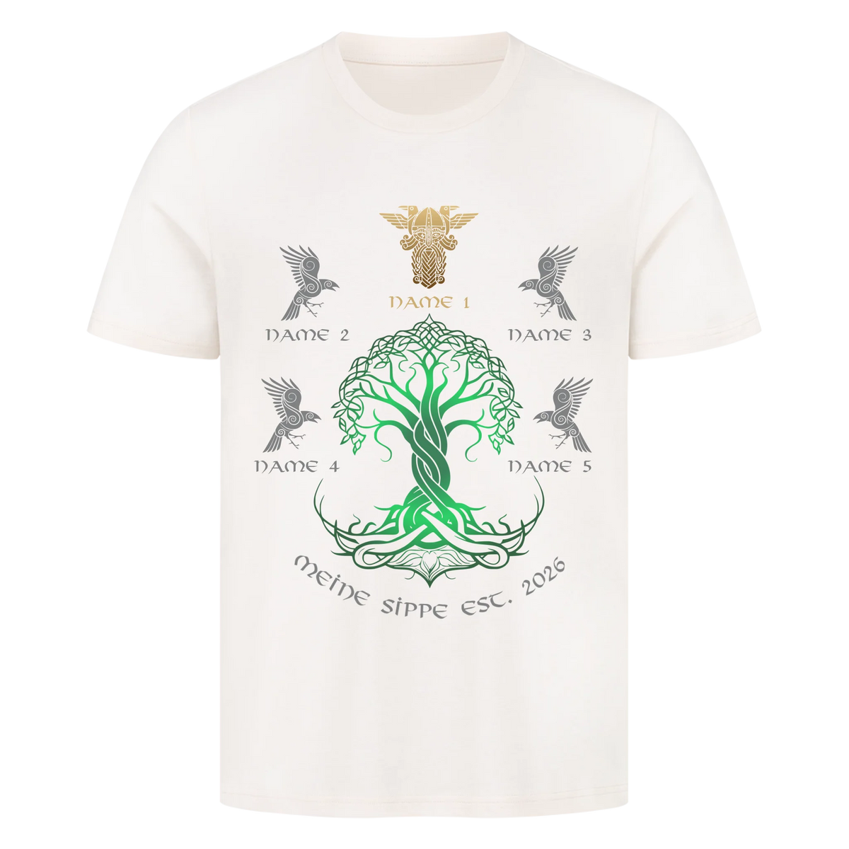 Personalisierte Wikingerfamilie Yggdrasil T-Shirt