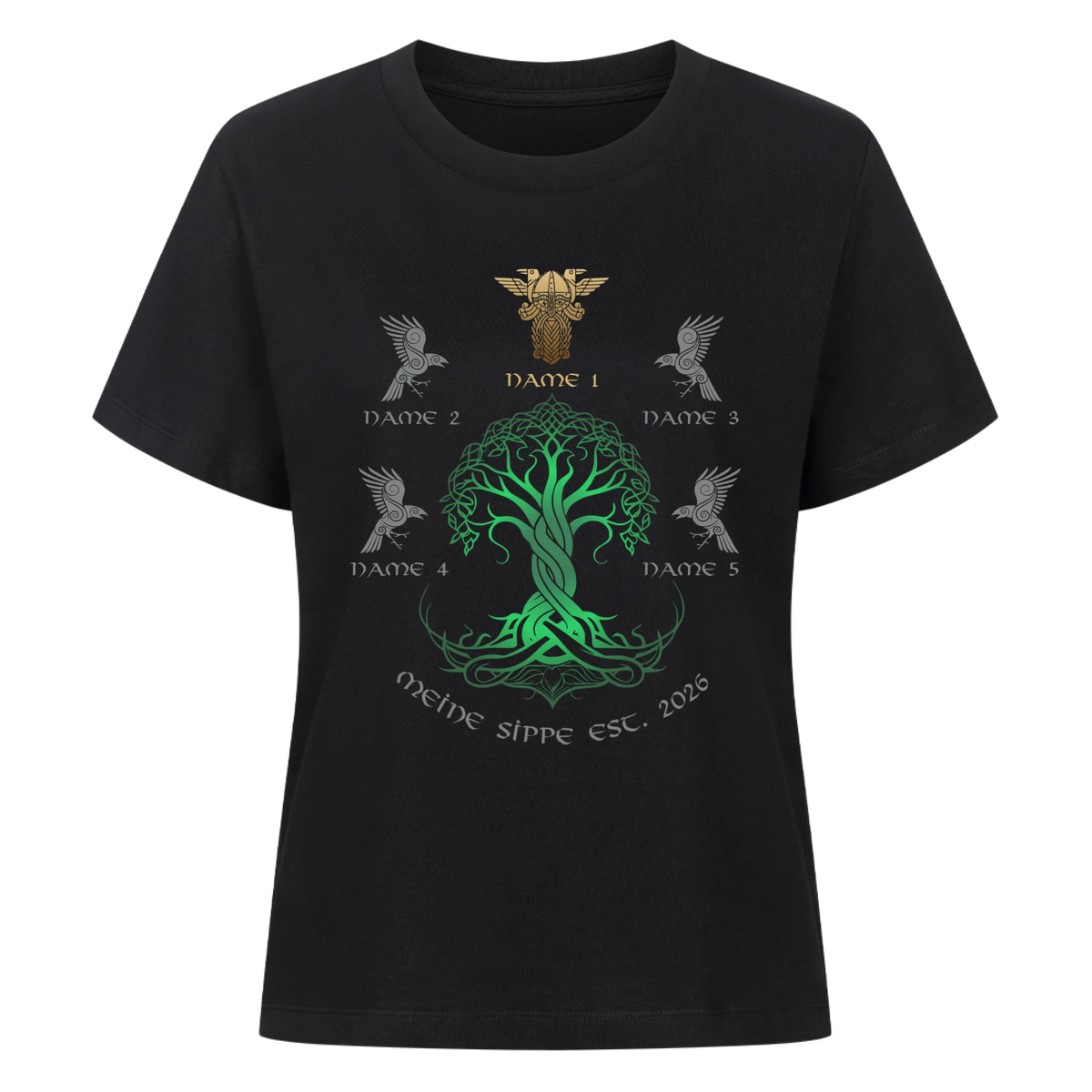 Personalisierte Wikingerfamilie Yggdrasil T-Shirt