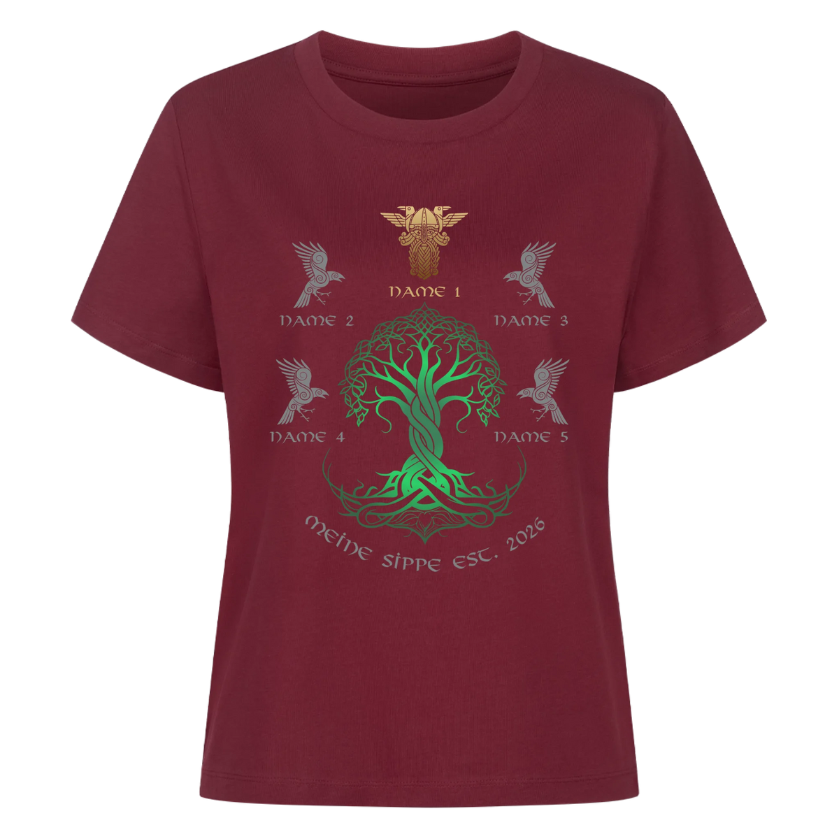 Personalisierte Wikingerfamilie Yggdrasil T-Shirt