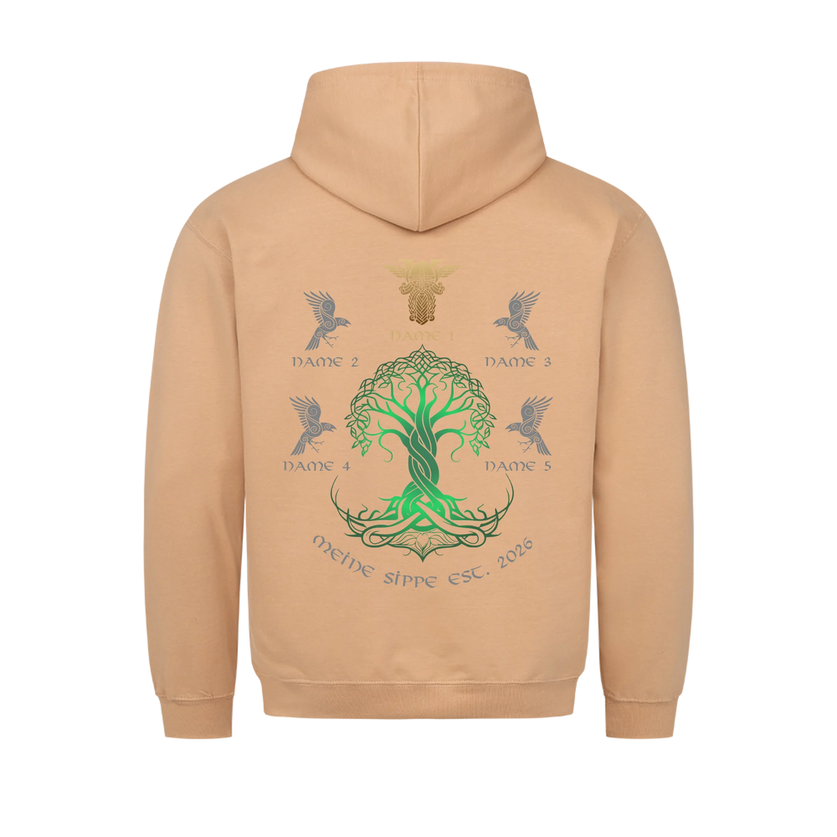 Personalisierte WIkingerfamilie Yggdrasil Hoodie