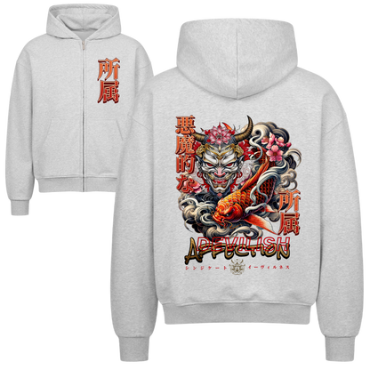 Devilish Affection Oversized Zipper Hoodie