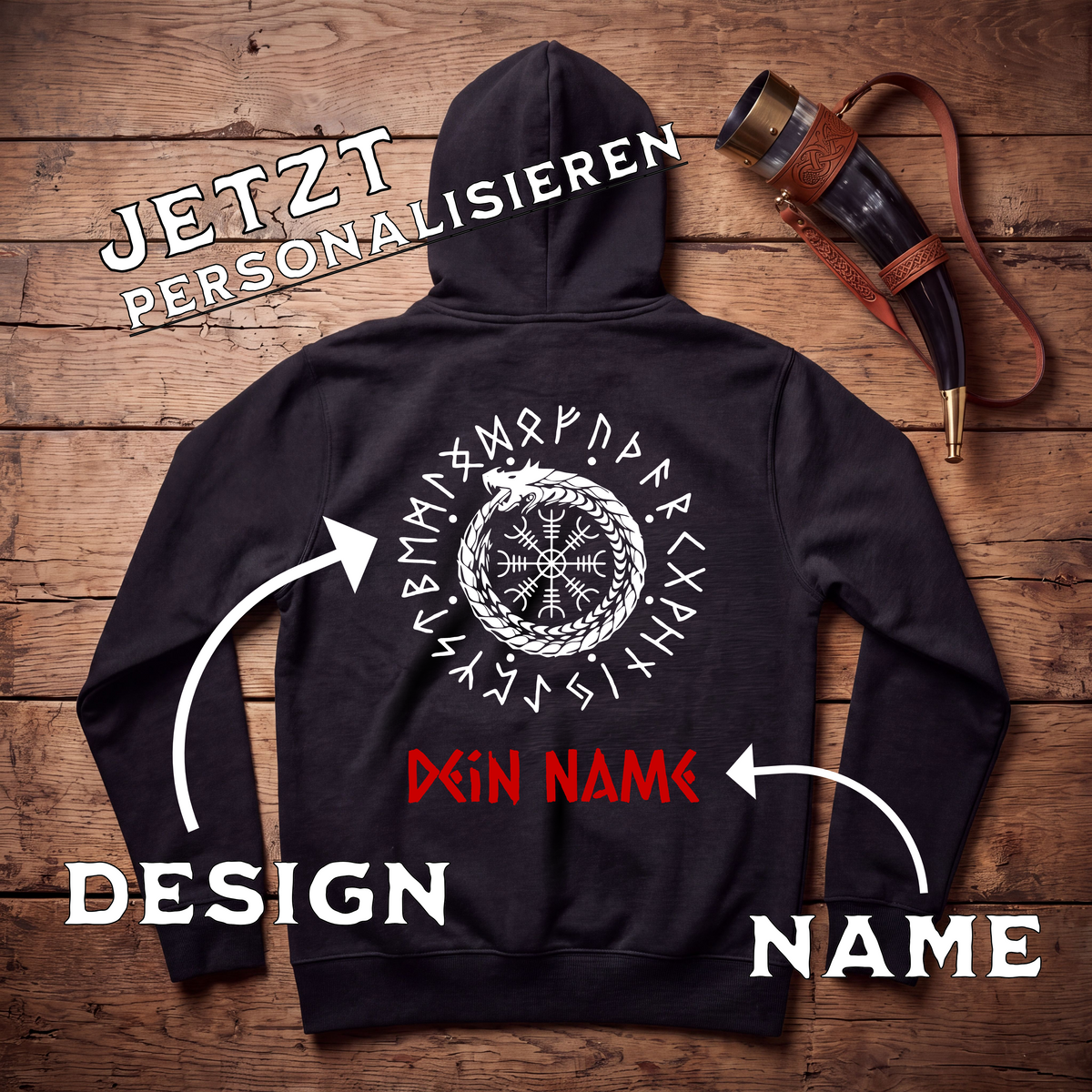 Personalisierbar Nordische Mythologie Hoodie