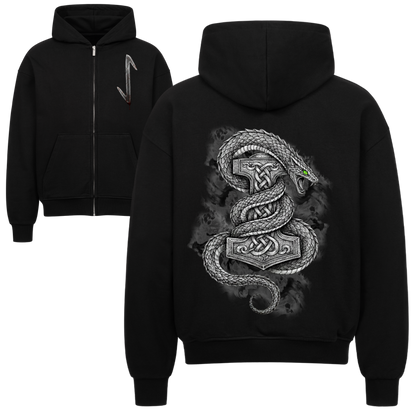 Jörmungandr Oversized Zipper Hoodie