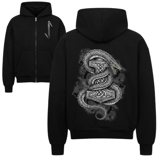 Jörmungandr Oversized Zipper Hoodie