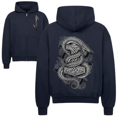 Jörmungandr Oversized Zipper Hoodie