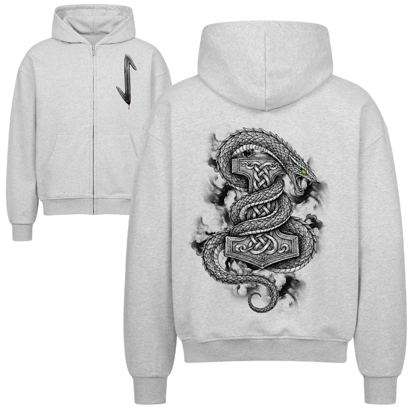 Jörmungandr Oversized Zipper Hoodie