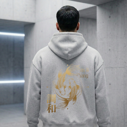 The Koi Harmony Oversized Zipper Hoodie