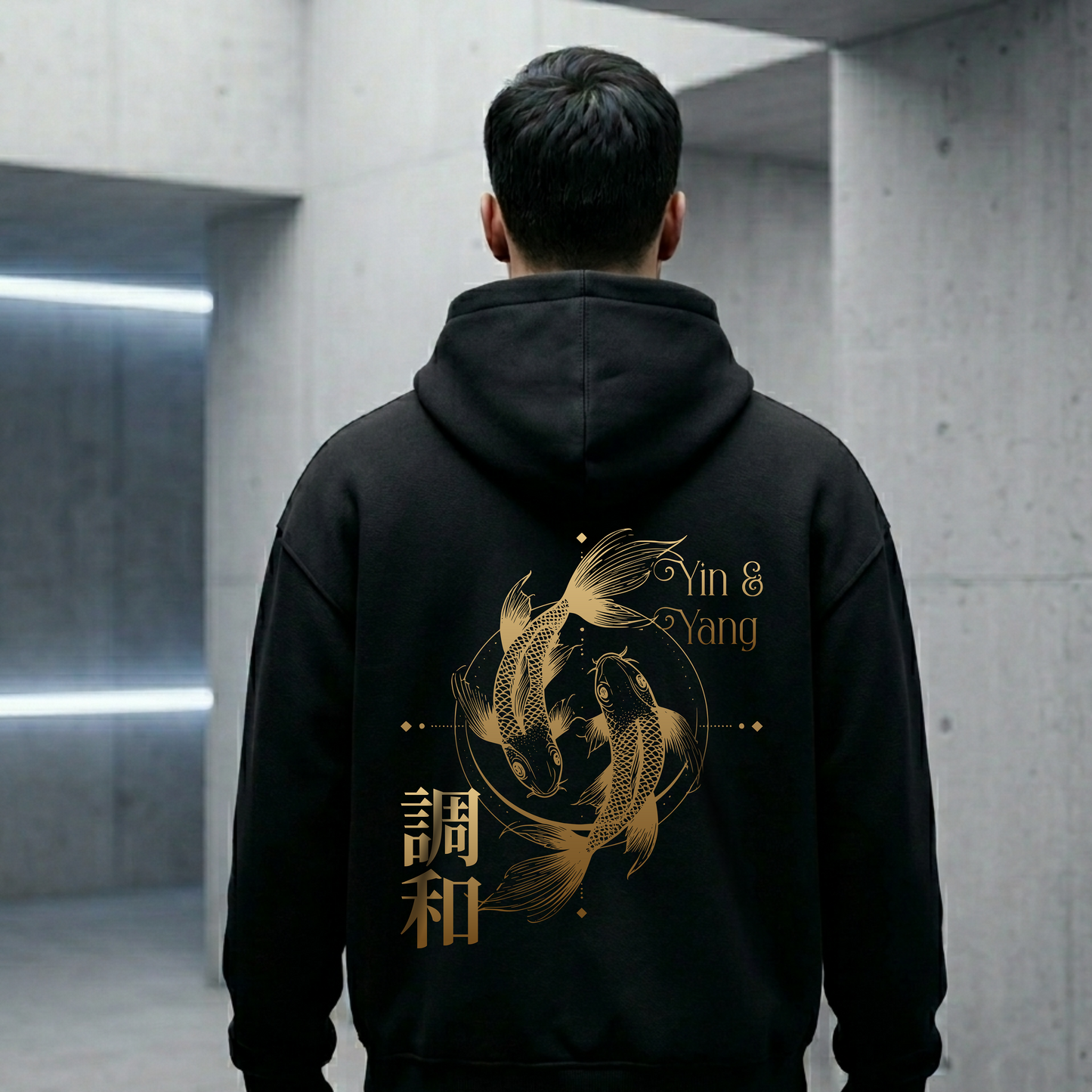 The Koi Harmony Oversized Zipper Hoodie