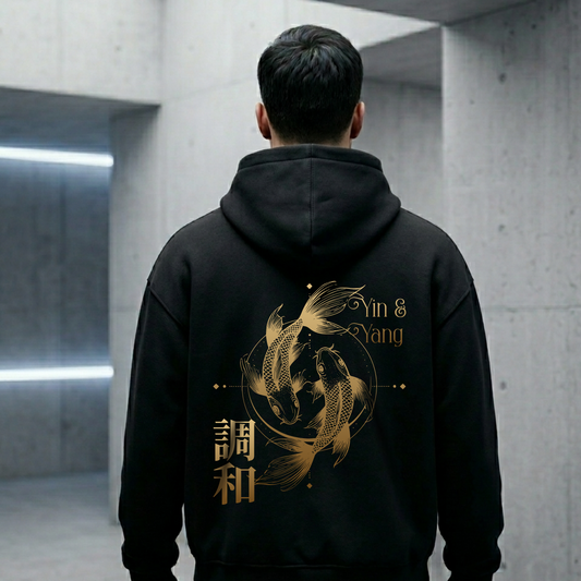 The Koi Harmony Oversized Zipper Hoodie