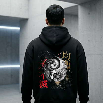 The Balance of Dragons Oversized Zipper Hoodie