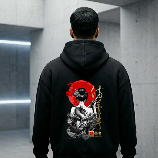 Samurai Geisha Oversized Zipper Hoodie