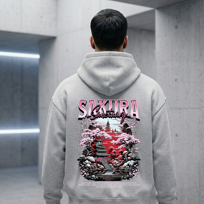 Sakura Sanctuary Oversized Zipper Hoodie