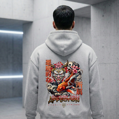 Devilish Affection Oversized Zipper Hoodie