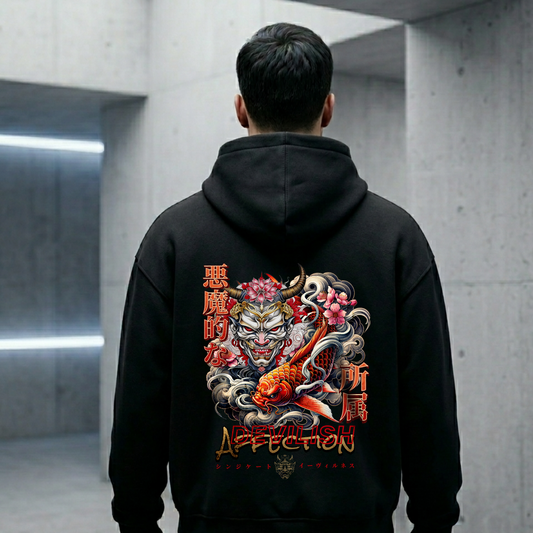 Devilish Affection Oversized Zipper Hoodie