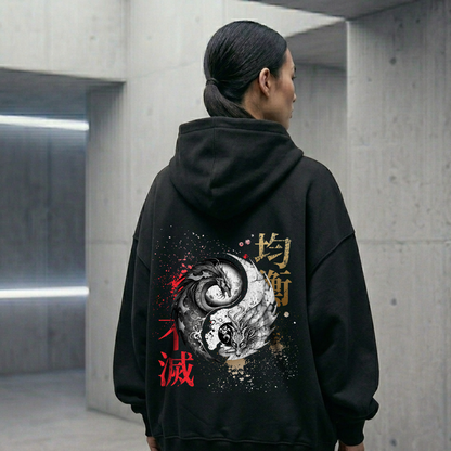 The Balance of Dragons Oversized Zipper Hoodie