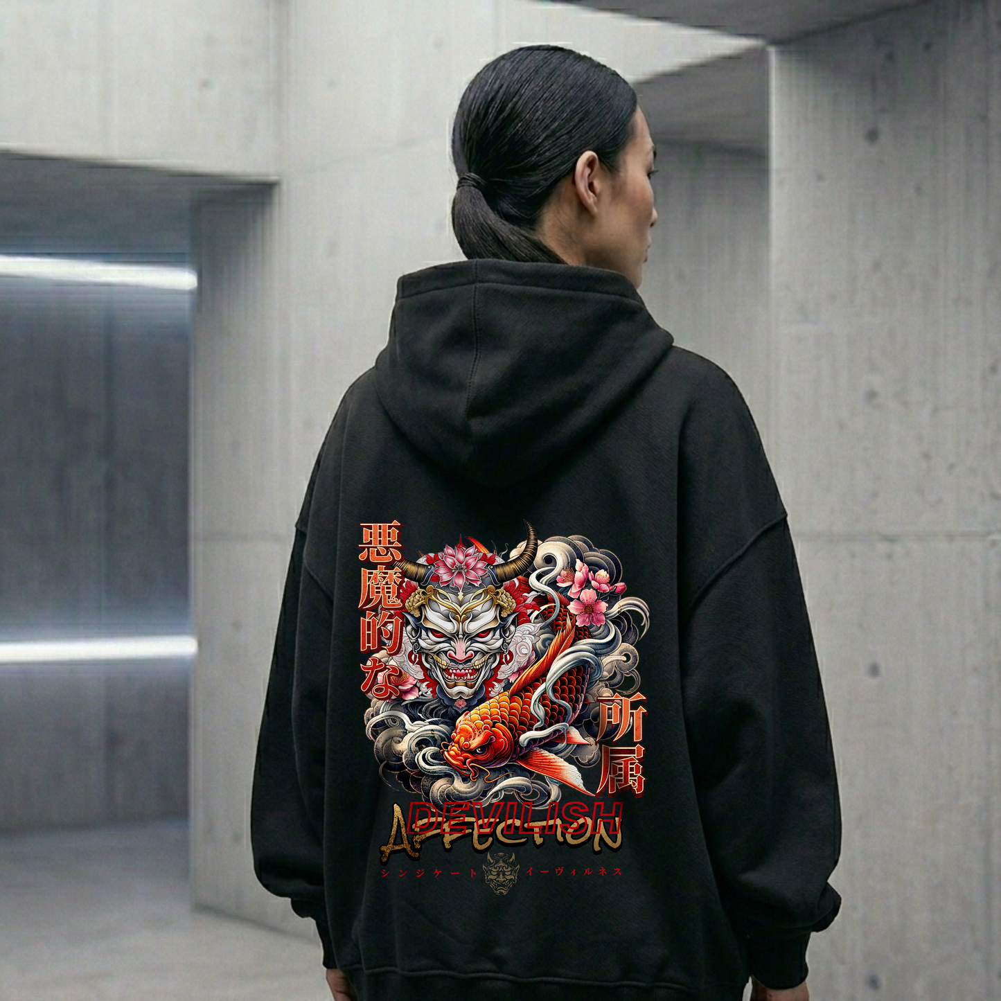 Devilish Affection Oversized Zipper Hoodie