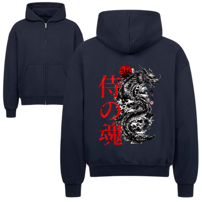 The Soul of Samurai Oversized Zipper Hoodie