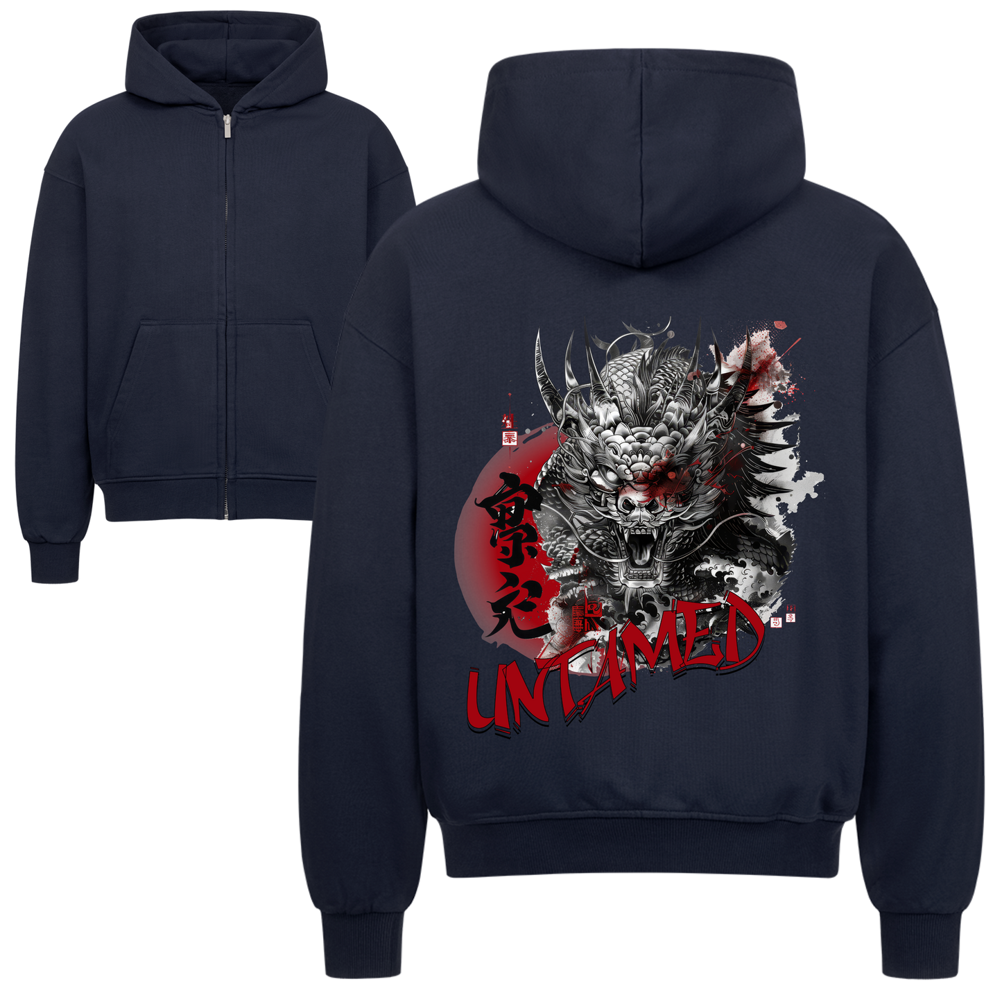 Untamed Dragon Oversized Zipper Hoodie