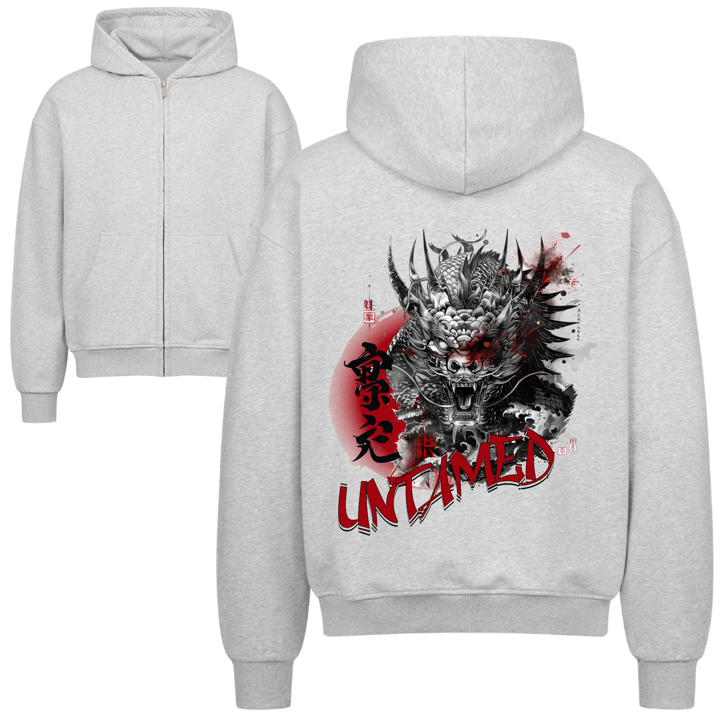 Untamed Dragon Oversized Zipper Hoodie