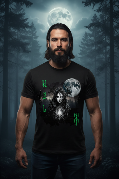 Wikinger T-Shirt Hel Göttin Unterwelt Lifestyle Schwarz Nordische Mythologie Vikings Wizards