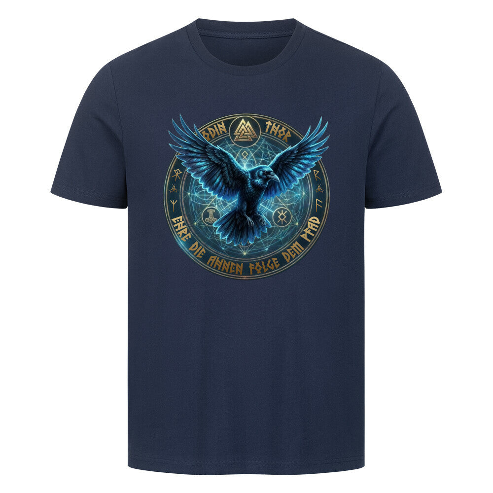 Wikinger T-Shirt Ehre die Ahnen Navy Nordische Mythologie Vikings Wizards