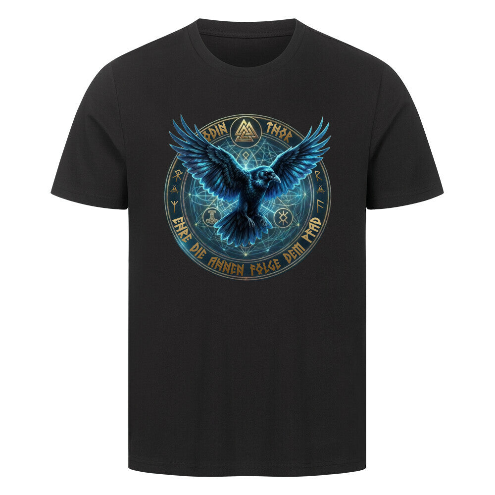 Wikinger T-Shirt Ehre die Ahnen Schwarz Nordische Mythologie Vikings Wizards