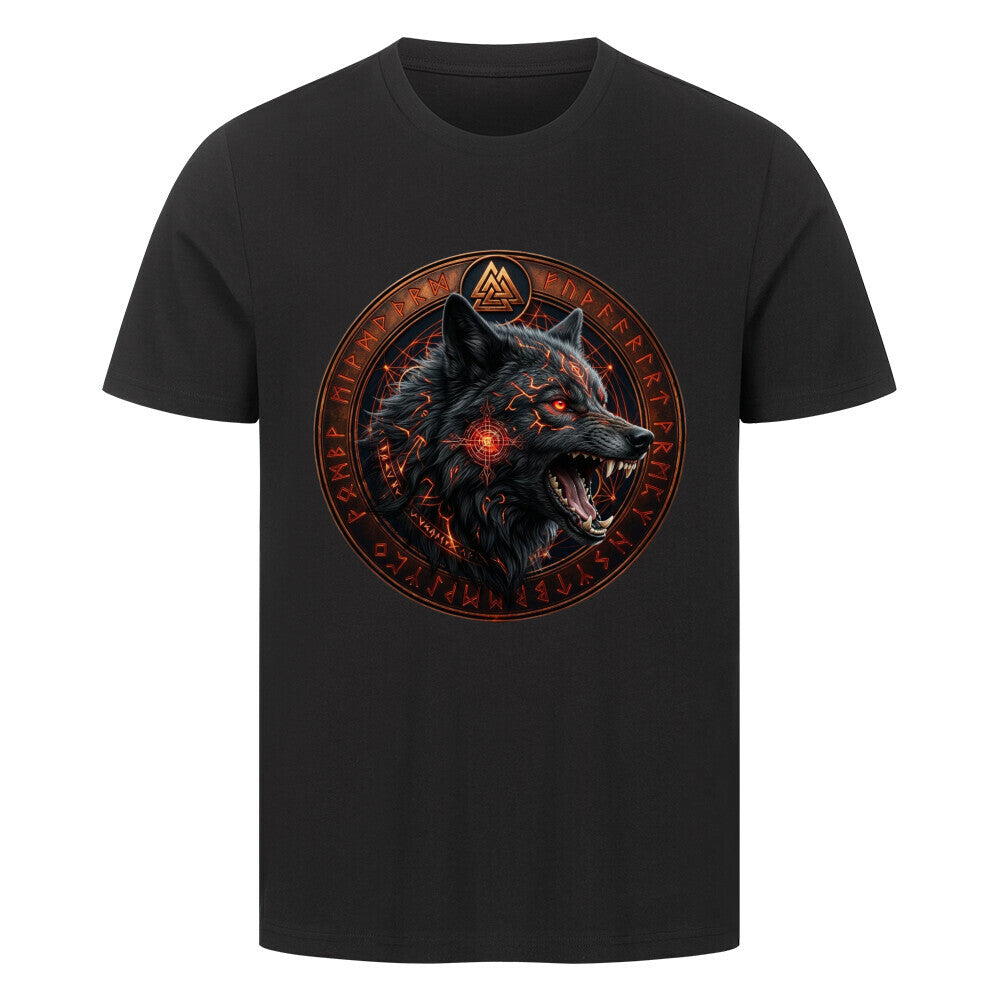 Wikinger T-Shirt Ragnarök Fenrir Schwarz Nordische Mythologie Vikings Wizards