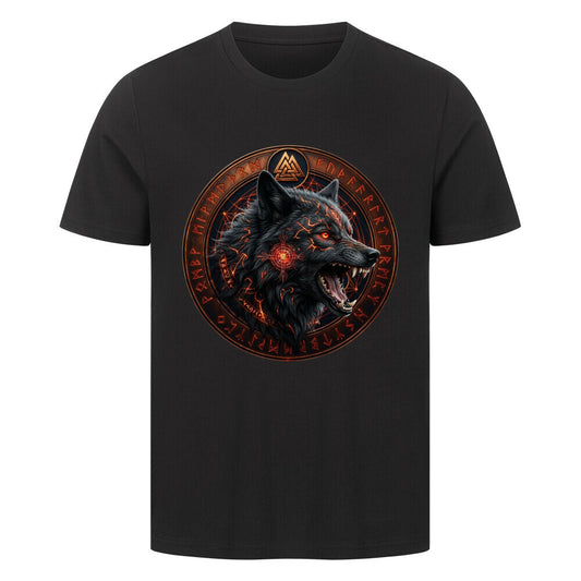 Wikinger T-Shirt Ragnarök Fenrir Schwarz Nordische Mythologie Vikings Wizards